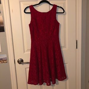 red lace formal dress